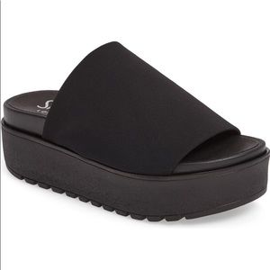 Shellys London Kora Black Platform Slides Sandals